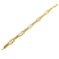ខ្សែដៃបីពណ៌ 15 Quinceñeara Leaf Fancy Bracelet (14K)