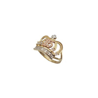 Tricolor Fifteen (15) Quinceanera Crown Ring (14K)