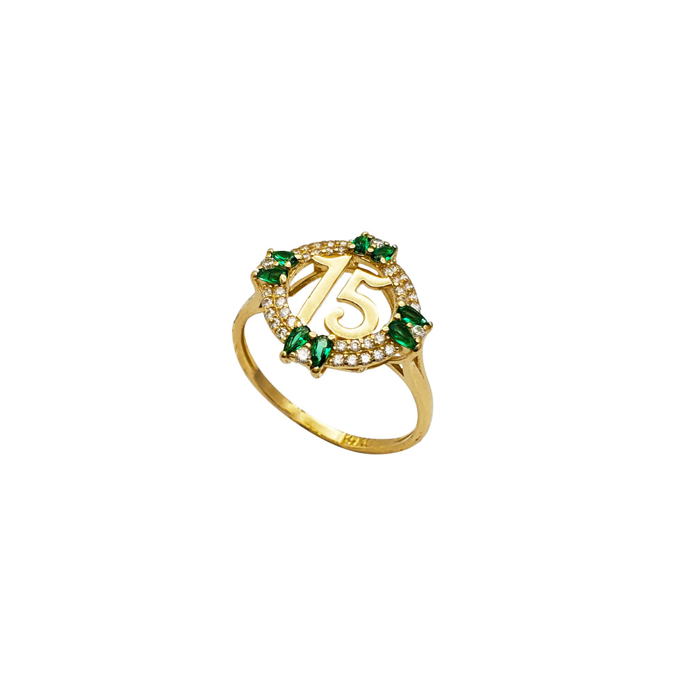 Verdant Circlet Fifteen Year Quinceanera Ring (14K)