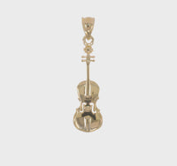 Glossy Textured Violin Pendant (14K)