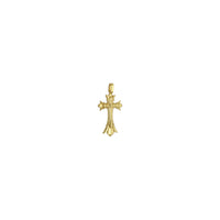 Fleur De Lis Cross Pendant (18K) side - Popular Jewelry - New York