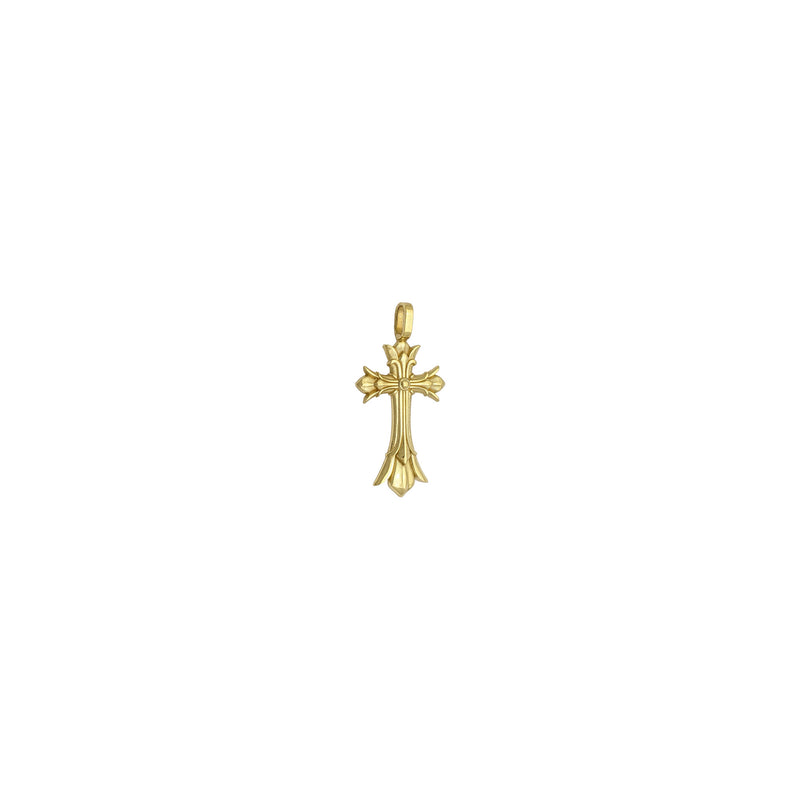 Fleur De Lis Cross Pendant (18K) side - Popular Jewelry - New York