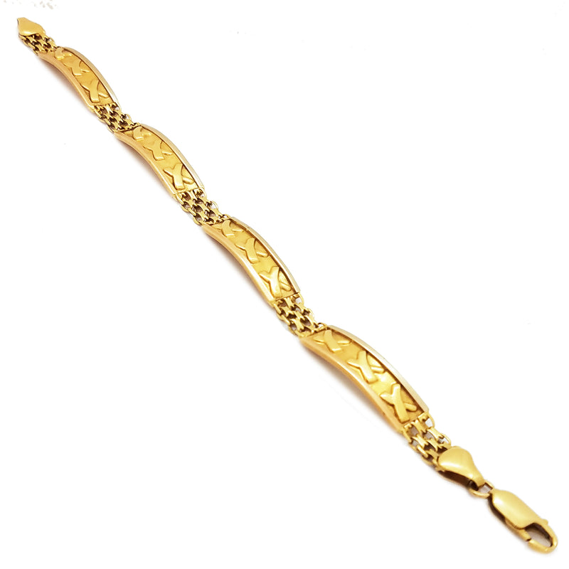 X-Bar & Mesh Yellow Gold Bracelet (18K)