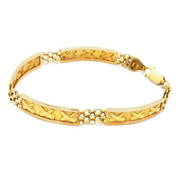 X-Bar və Mesh Sarı Qızıl Bilərzik (18K)
