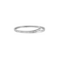 ライジング ダイヤモンド チャネル バングル ホワイト (14K) フロント - Popular Jewelry - ニューヨーク