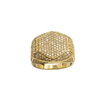 Iced-Out Hexagon Men's Ring (18K)