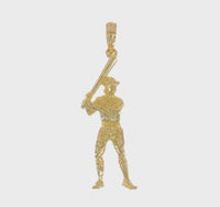 Baseball Player with Bat 3D Pendant (14K) 360 - Popular Jewelry - New York