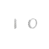 Huggie auskari ar rāmja iestatīšanu (14K) Popular Jewelry NY