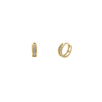 Boucles d'oreilles CZ Huggie à réglage de canal (14K) Popular Jewelry New York