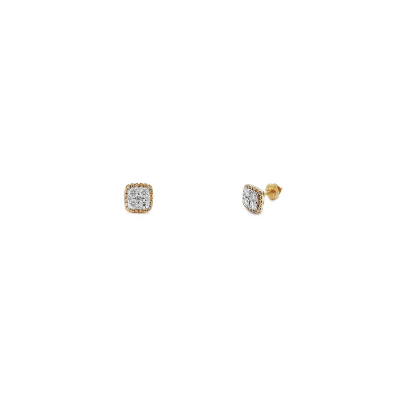 Diamond Cluster Cushion Stud Earrings (14K) Popular Jewelry New York