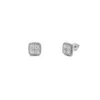 Diamond Cluster Cushion Stud Earrings (14K)