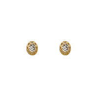 Diamond Cuts Faceted Oval Stud Earrings (14K) Popular Jewelry New York