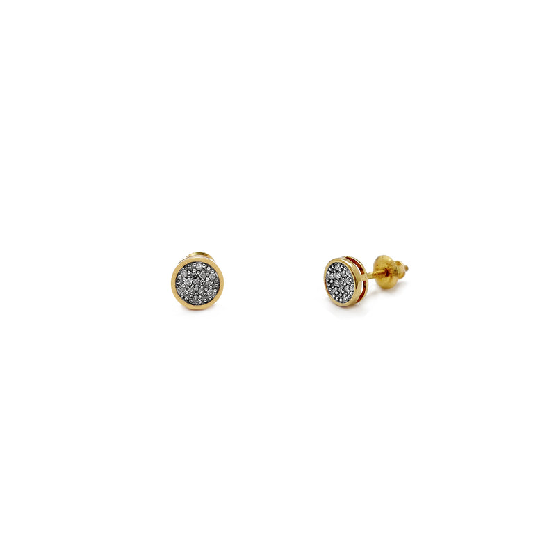 Diamond Cluster Bezel Stud Earrings (14K)  Popular Jewelry New York