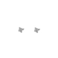 Diamond Pave Double Square Concave Stud Earrings (14K) Popular Jewelry New York