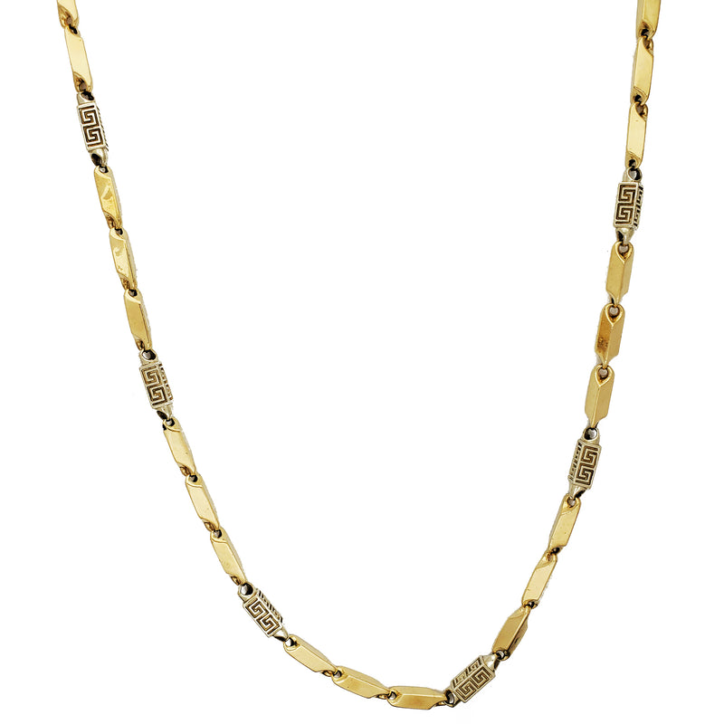 Greek-key Texture Bullet Chain (10K) Popular Jewelry New York