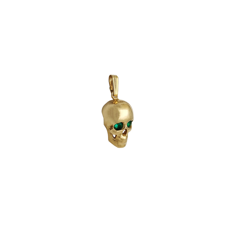 Green Eyes Skull Pendant (14K) Popular Jewelry New York