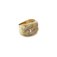 Iced Out Cuban Bridged Ring (14K) Popular Jewelry New York