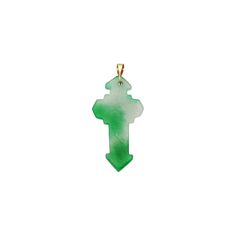 Jade Crucifix Pendant (14K) Popular Jewelry New York