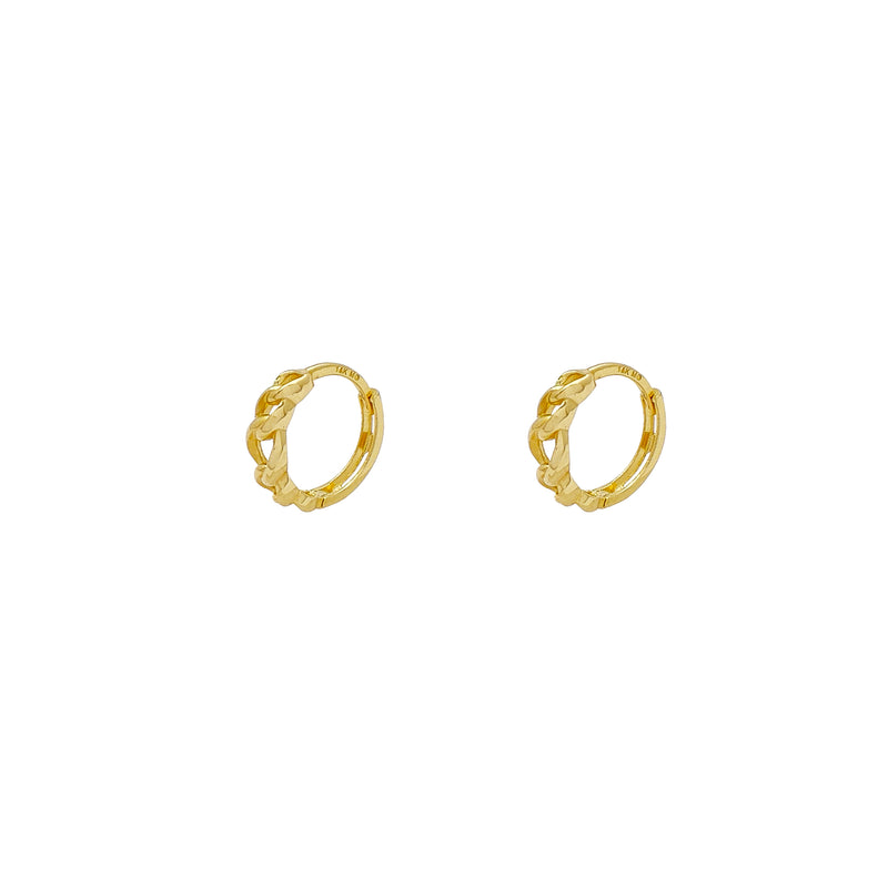Open Curb Huggie Earrings (14K) Popular Jewelry New York