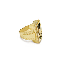 Prezidentský prsteň s obdĺžnikom Halo Eagle (14K) Popular Jewelry New York