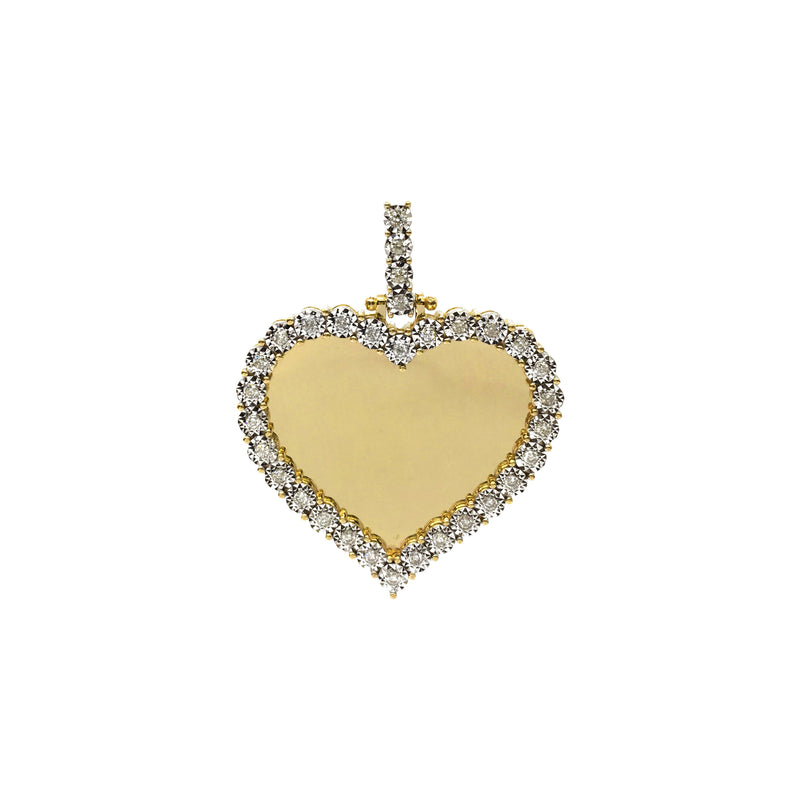Diamond Invisible Heart Memorial Picture Pendant (10K) (14K) front - Popular Jewelry - New York