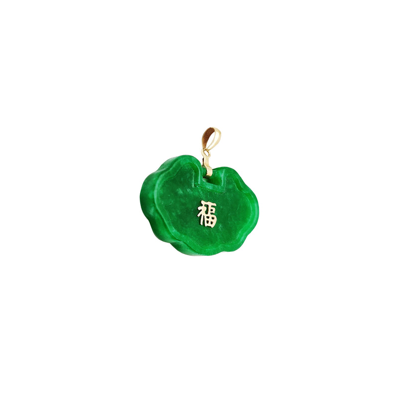 [福] Lily Leaf Blessing Jade Pendant (14K) Popular Jewelry New York