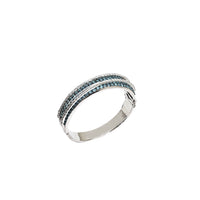 Iced-Out Double Row Bangle (Silver)