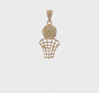 Basketball and Net Pendant (14K) 360 - Popular Jewelry - New York