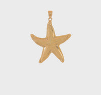 Large Textured Starfish Pendant (14K) 360 - Popular Jewelry - New York