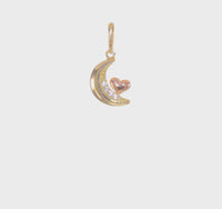 Icy Moon with Heart Pendant (14K) 360 - Popular Jewelry - New York