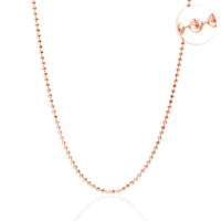 Rose Gold Moon Cut Ball Chain (14K)