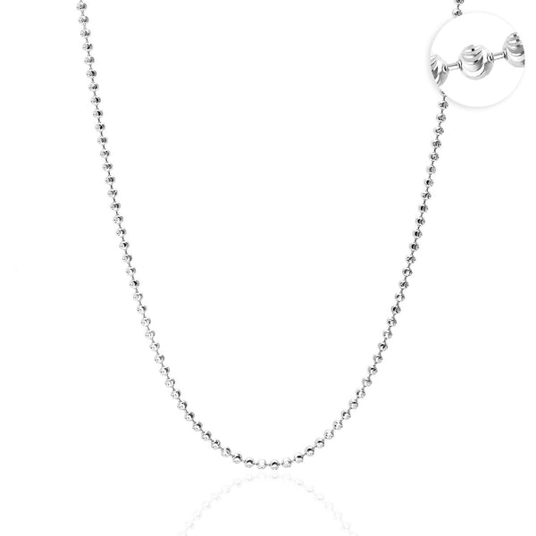 [Moon-cut] White Gold Moon Cut Ball Chain (14K)