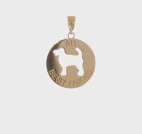 Silhouette Dog "MY BEST FRIEND" Pendant (14K)