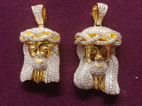 Iced-Out Pave Jesus Head Pendant Silver - Lucky Diamond 恆福珠寶金行 New York City 169 Canal Street 10013 Tindahang alahas Playboi Charlie Chinatown @luckydiamondny 2124311180