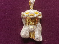 Iced-Out Pave Jesus Head Pendant Silver - Lucky Diamond 恆福珠寶金行 New York City 169 Canal Street 10013 Tindahang alahas Playboi Charlie Chinatown @luckydiamondny 2124311180