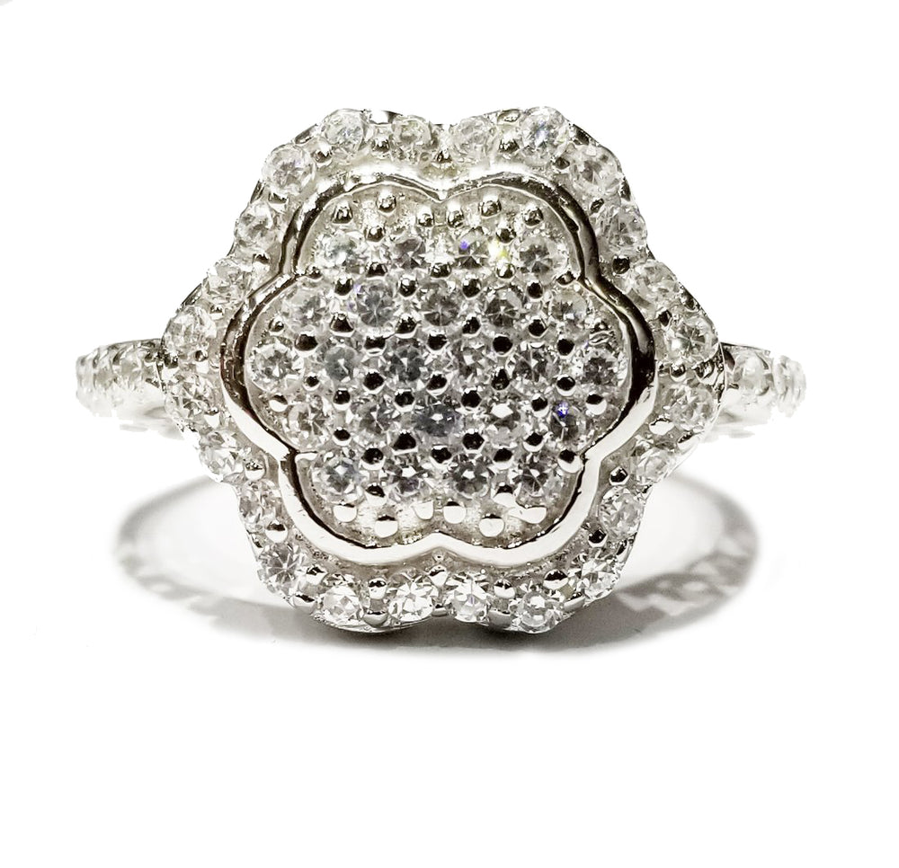 Flower CZ Ring (Sterling Silver)