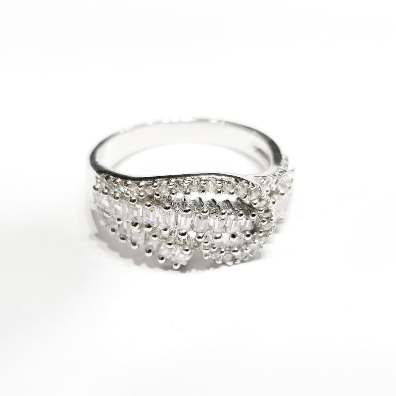 Ocean Wave CZ Ring (Sterling Silver)