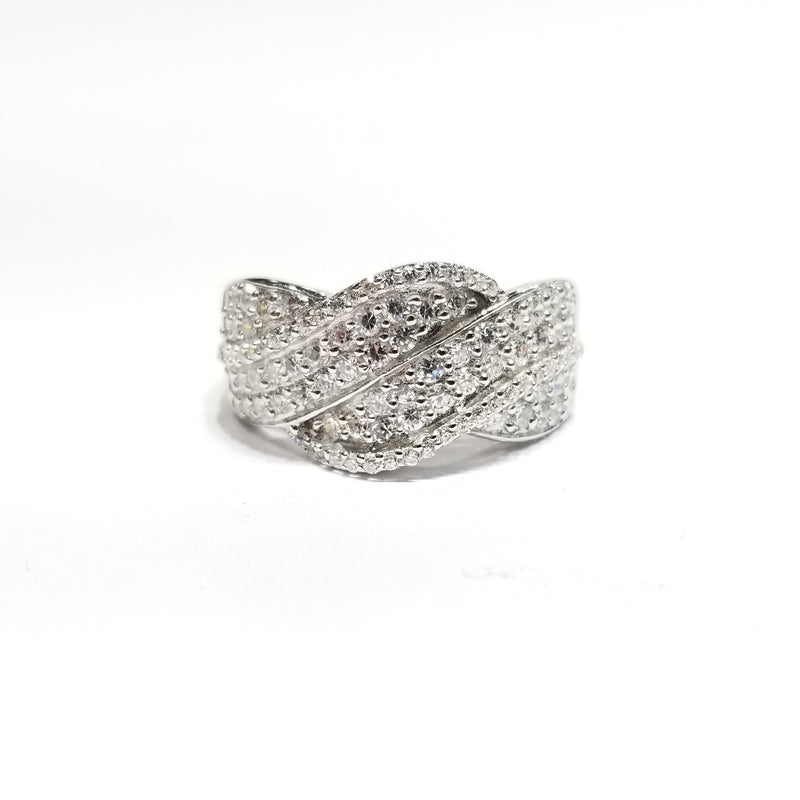 Triple Wave CZ Ring (Sterling Silver)
