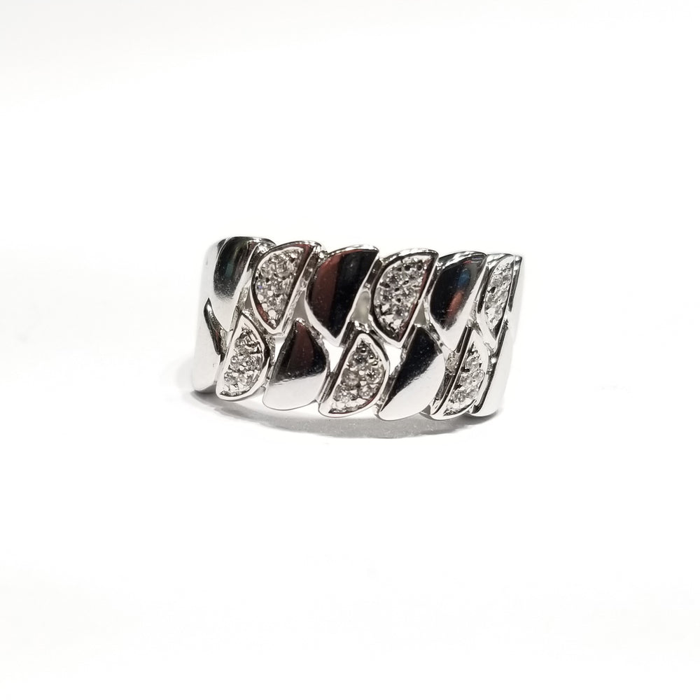 Vertical CZ Bands Ring (Sterling Silver)