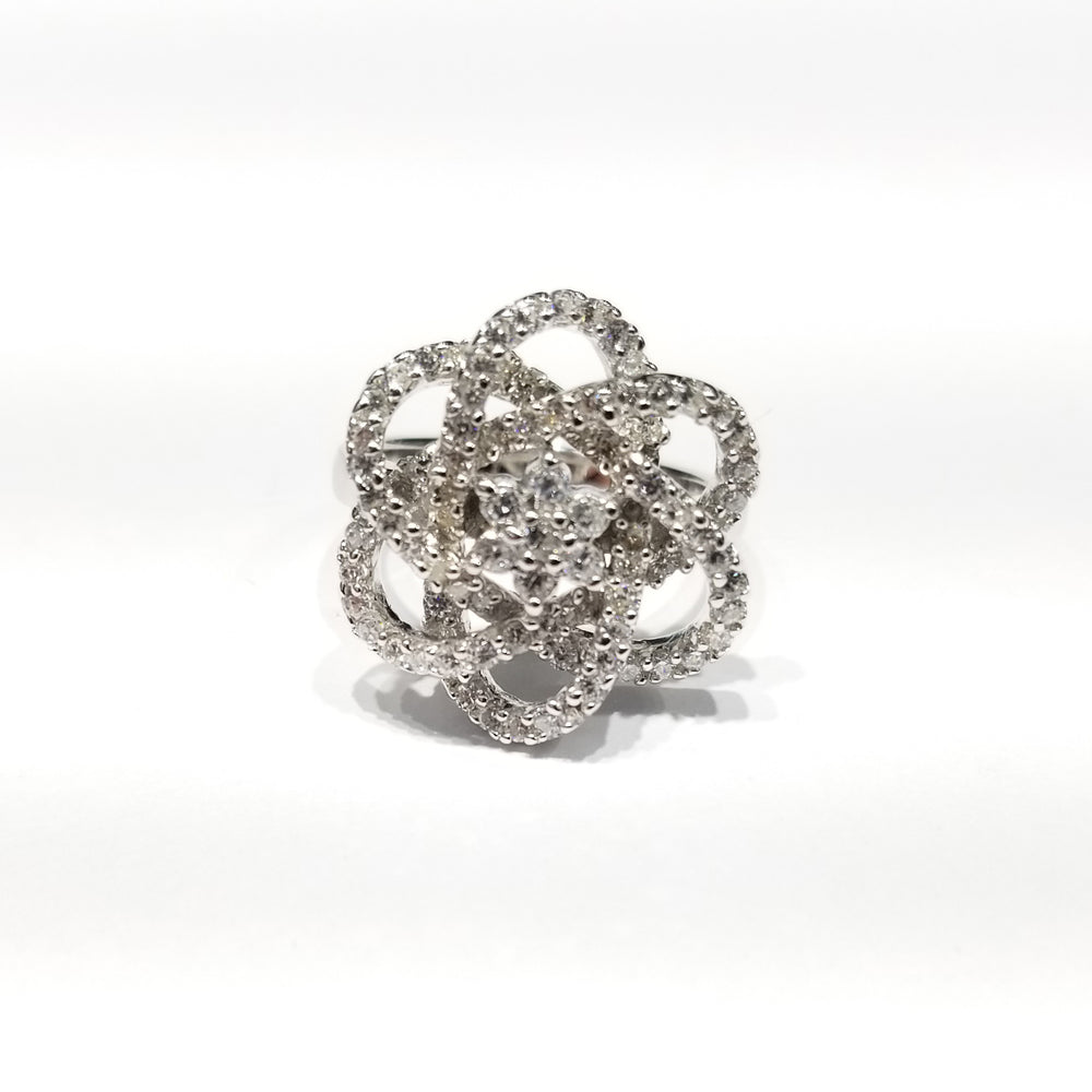 [SOLD OUT] Spiral Flower CZ Ring (Sterling Silver)