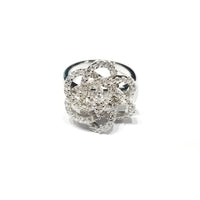 Spiral Flower CZ Ring (Sterling Silver)