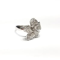 Flower Petal CZ Ring (Sterling Silver)