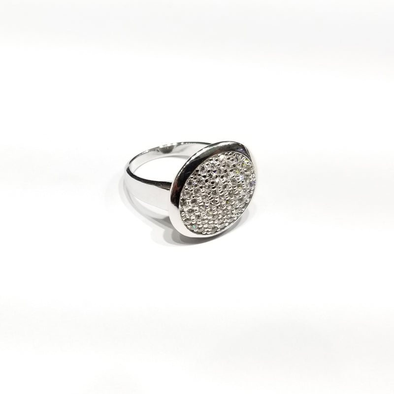 Solid Round CZ Ring (Sterling Silver)