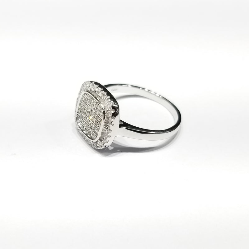 Solid CZ Stones Ring (Sterling Silver)