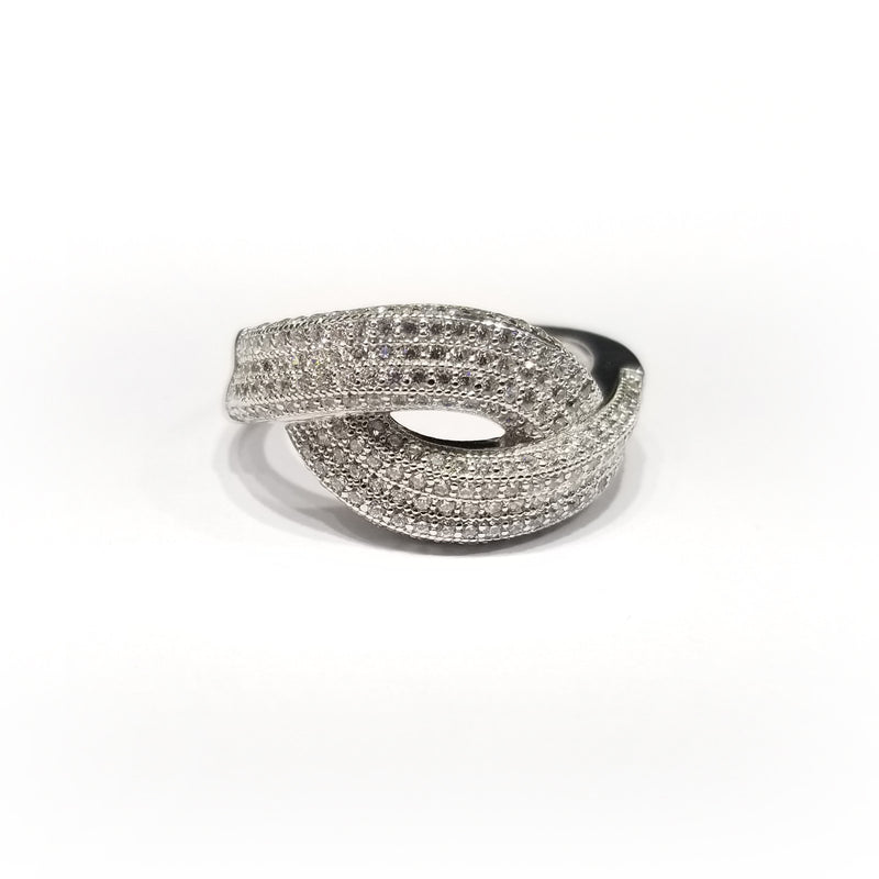 Dual Bands CZ Ring (Sterling Silver)