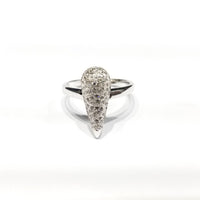 Fancy Iced Out Carrot CZ Ring (Sterling Silver)