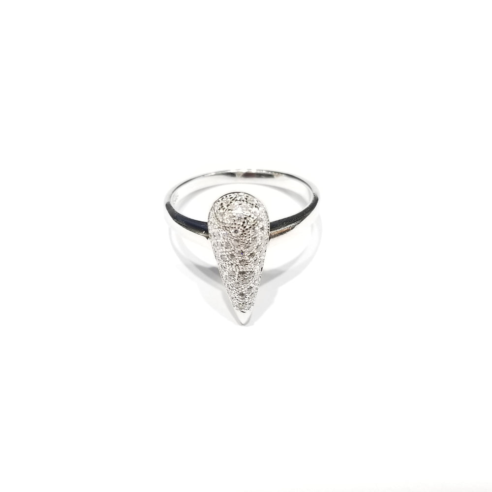 Fancy Iced Out Carrot CZ Ring (Sterling Silver)