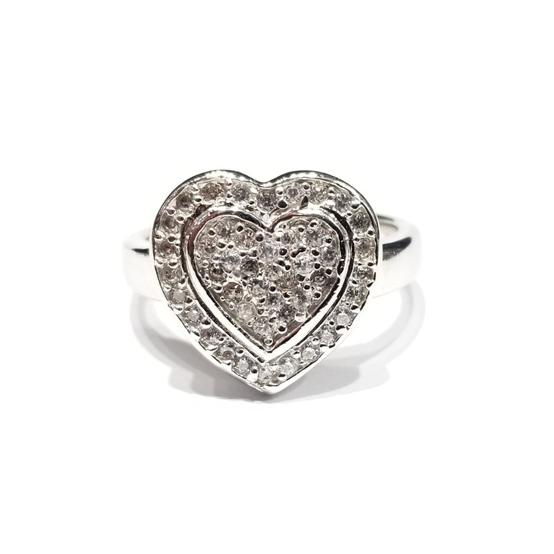 Beautiful Heart CZ Ring (Sterling Silver)