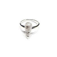 Two Toned Carrot CZ Ring (Sterling Silver)