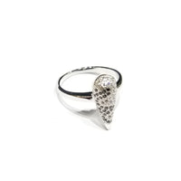 Two Toned Carrot CZ Ring (Sterling Silver)